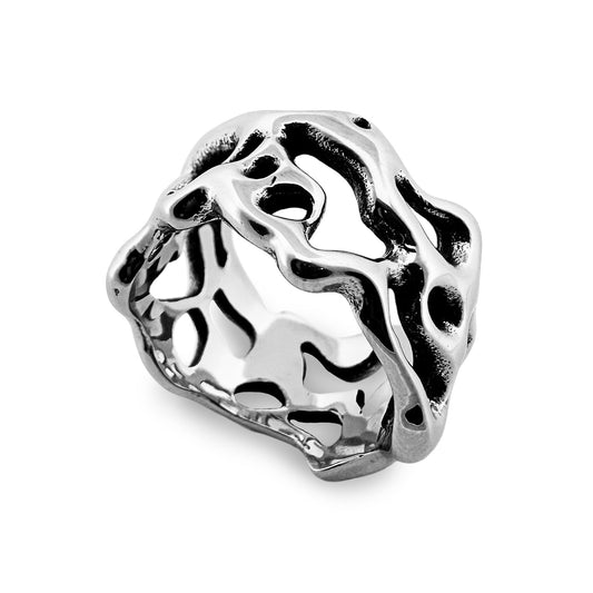 Anomaly Ring Rings Personal Fears Personal Fears Anomaly Ring | Fluid Ring Style | Molten Metal