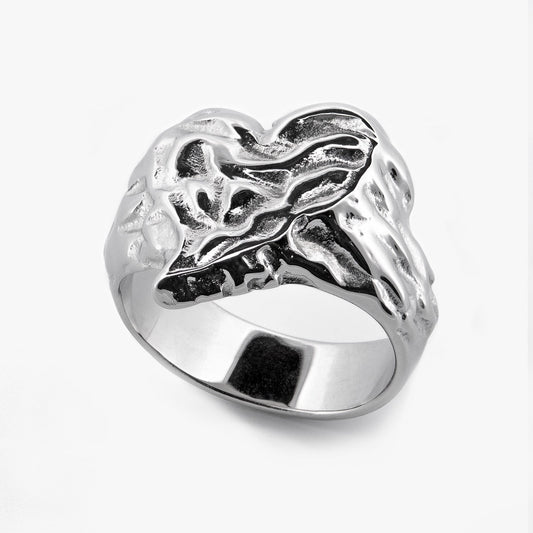 Molten Heart Ring Rings Personal Fears Personal Fears Molten Heart Ring - Unisex Promise Ring - Alternative Jewelry